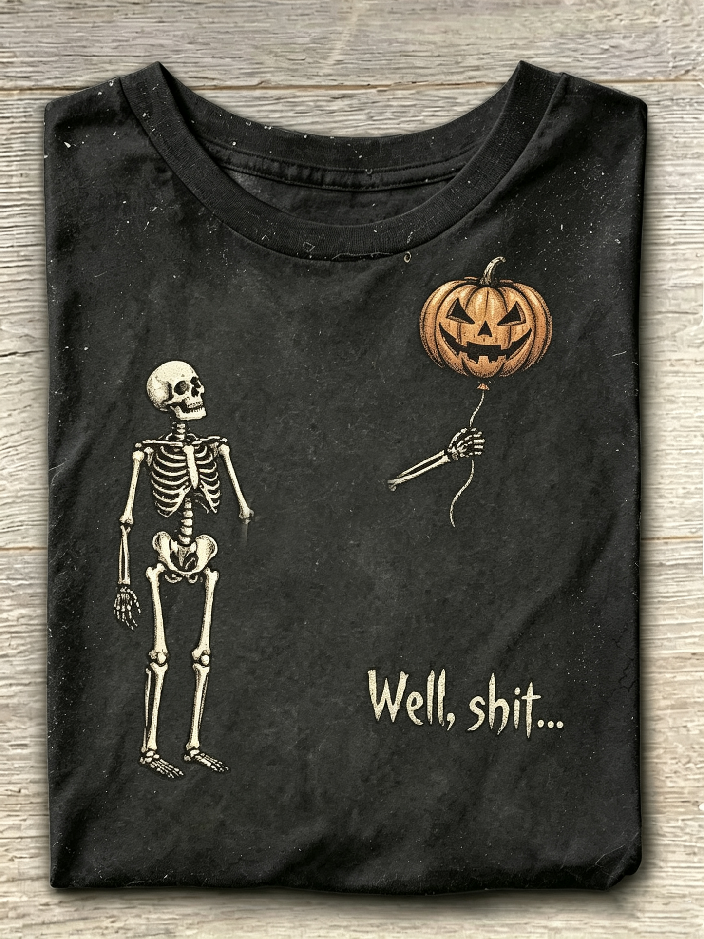Skeleton Pumpkin Balloon Graphic Tee