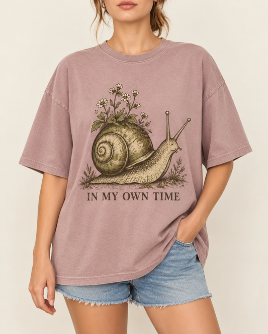 Pink Snail Flower Graphic Tee