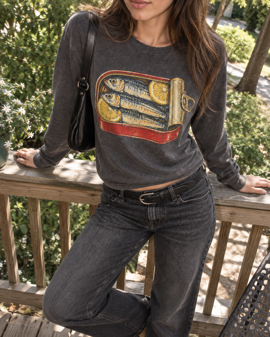 Charcoal Sardine Tin Graphic Sweatshirt
