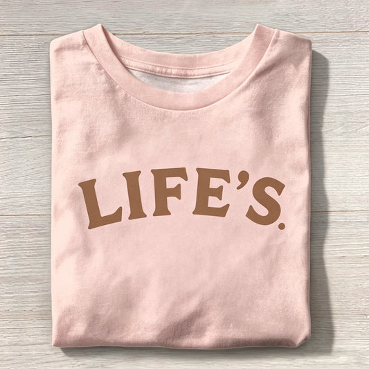Minimalist 'LIFE'S.' Graphic Crew Neck T-Shirt