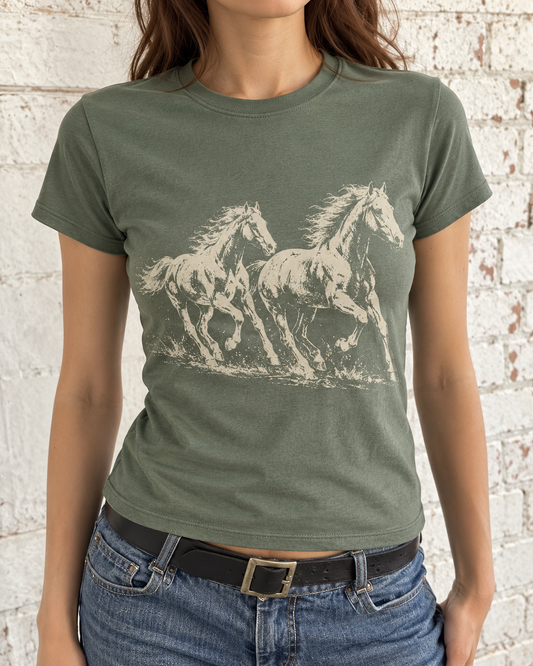 Green Horse Graphic Tee