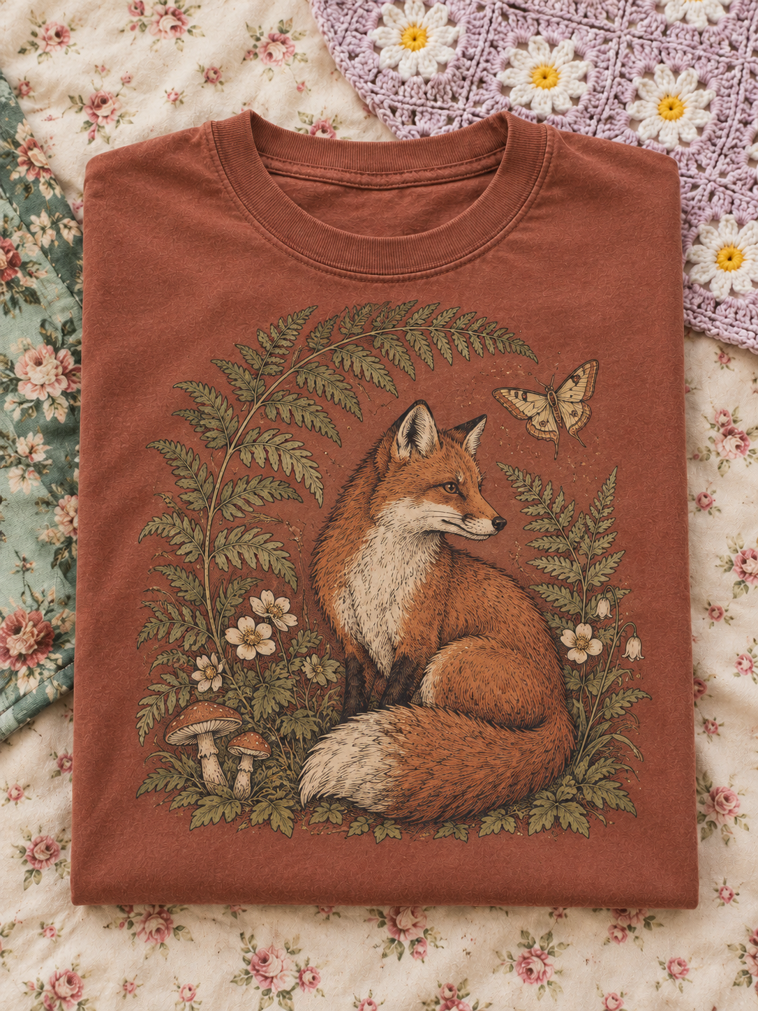 Rust Fox Fern Graphic Tee