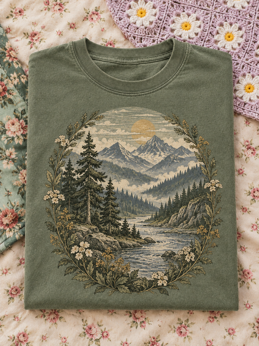 Green Mountain Lake Graphic Tee