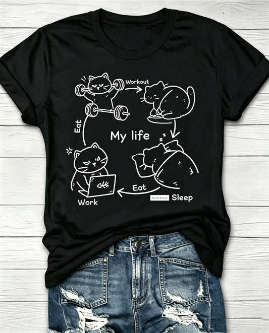 Fun Pattern Crew Neck Short Sleeve T-Shirt