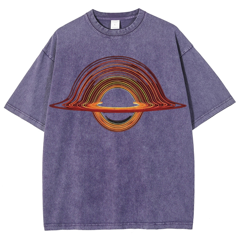 Unisex Planet Aperture Printed Washed Tee