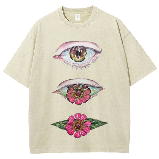 Flowers from Eyes Unisex Vintage Washed Tee