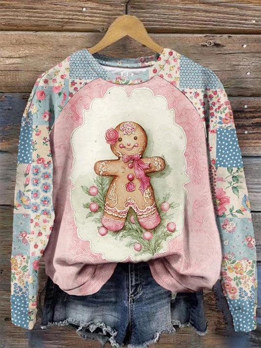 Boho Christmas Print Casual  Sweatshirt