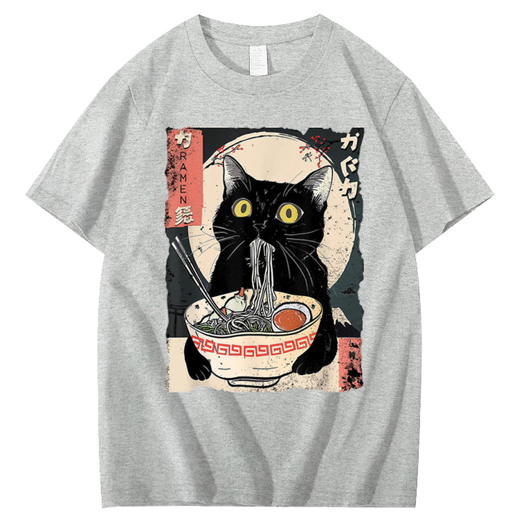 Ramen Cat Japanese Art 100% Cotton T-Shirt