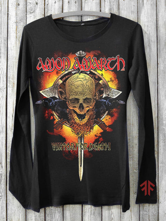 Amon Amarth Viking Skeleton Print Unisex Long Sleeve T-Shirt