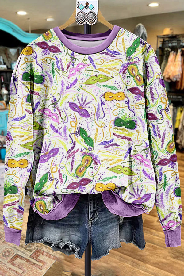 Classic Contrast Mardi Gras Sweatshirt