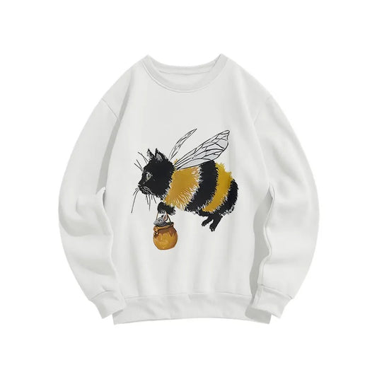 Fun Honey Cat Cotton Fleece Sweatshirt