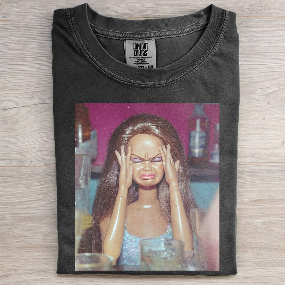 MOOD DOLL GIRL FUNNY FACE MEME TEE