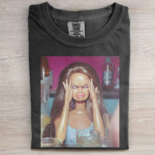 MOOD DOLL GIRL FUNNY FACE MEME TEE