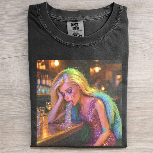 PARTY HANGOVER DOLL GIRL FUNNY MEME TEE