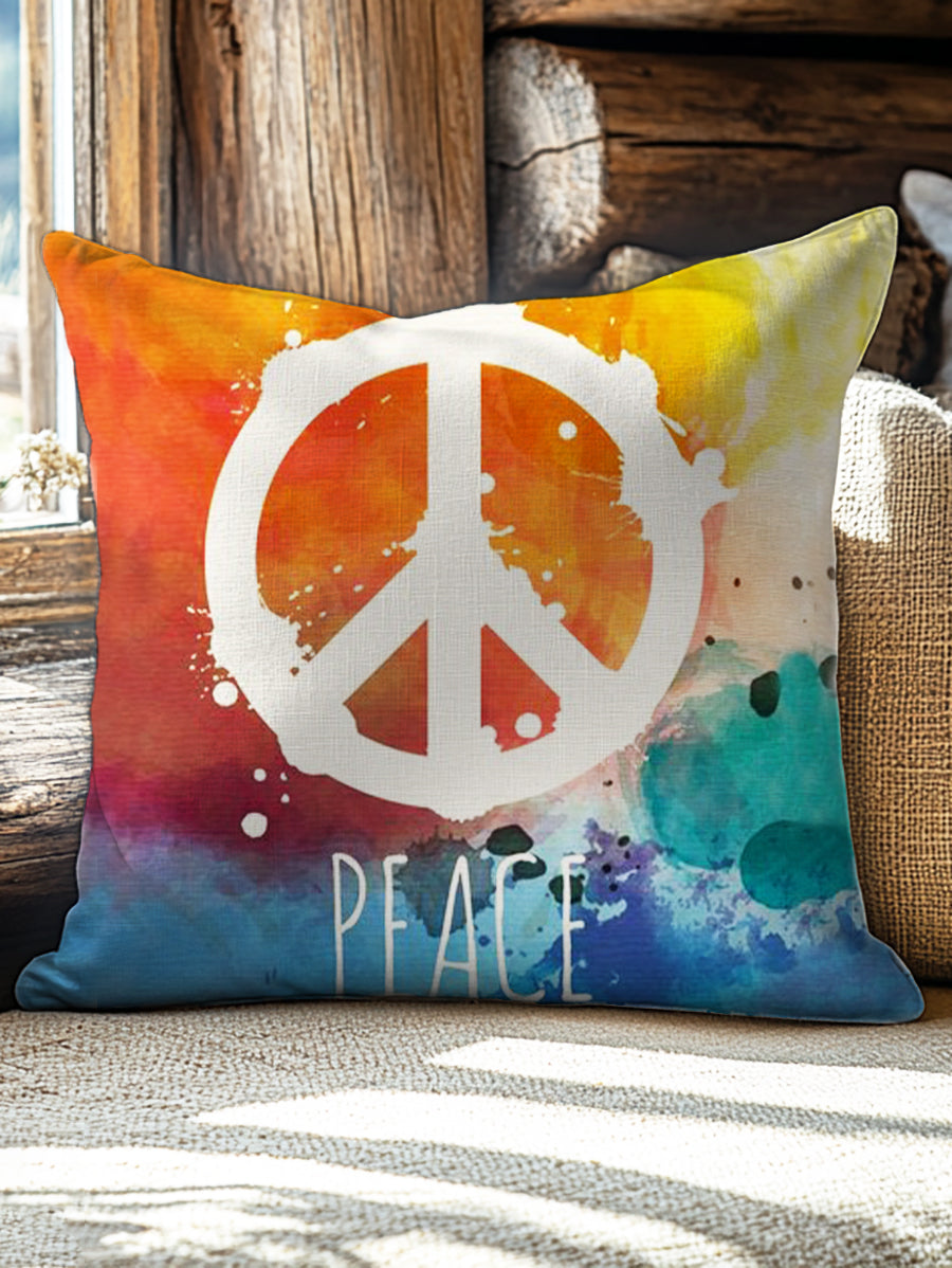 Hippie Peace Art Print Casual Pillow