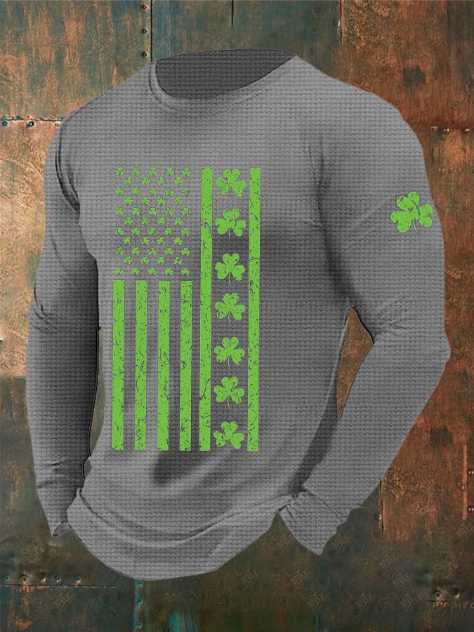 Men's St. Patrick's Day Print Waffle T-shirt