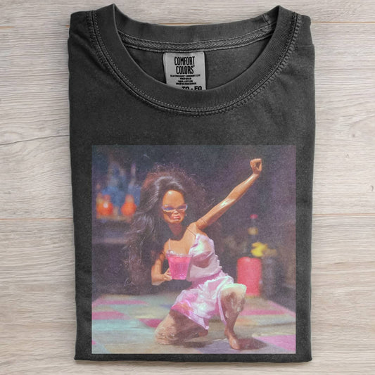 BLACK DOLL FACE PARTY MOOD POV TEE