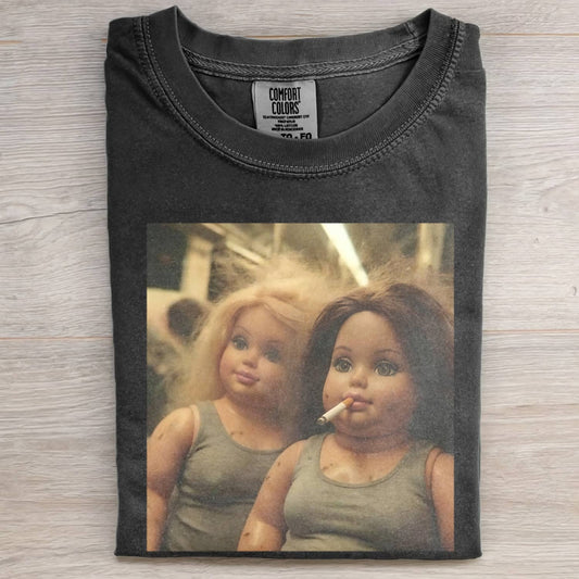 FACE DOLL GIRL FUNNY MEME T-SHIRT