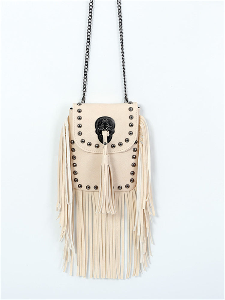 Vintage Studded Tassels Crossbody Bag