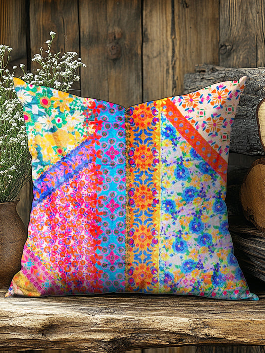 Vintage Floral Art Print Casual Pillow