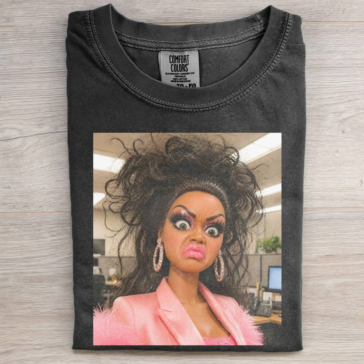 MOOD DOLL GIRL FUNNY FACE MEME TEE
