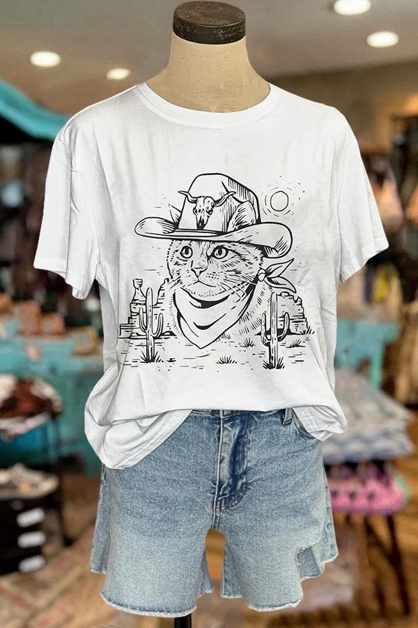 Vintage Cowboy Cat T-shirt