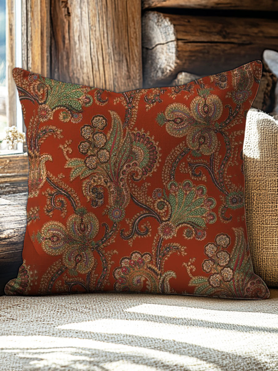 Retro Floral Pattern Art Print Pillow