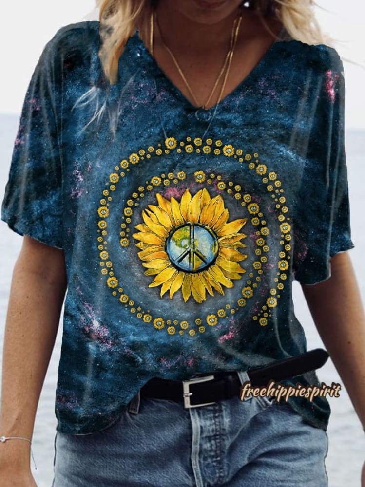 Women's Tie Dye Hippie Print T-Shirt