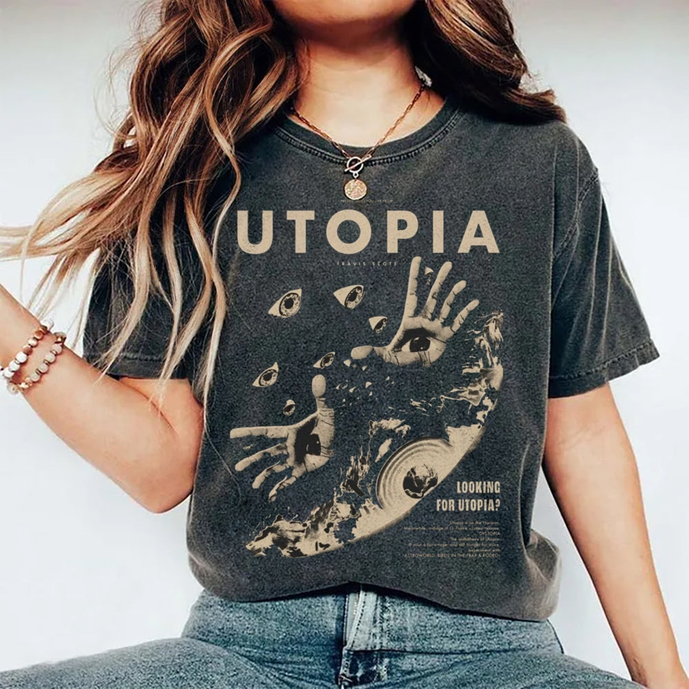 Unisex UTOPIA Printed Washed Tee