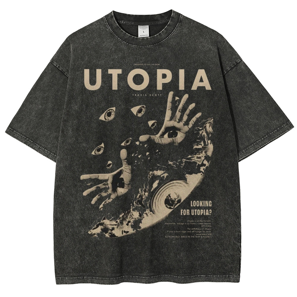 Unisex UTOPIA Printed Washed Tee