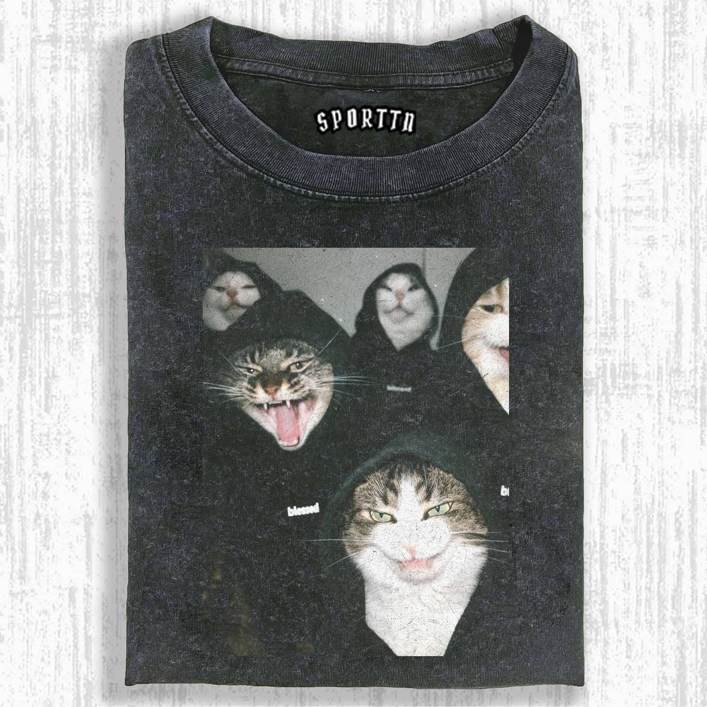 Cool and Daring Cat Group Dark - Style Trendy Cats T-shirt