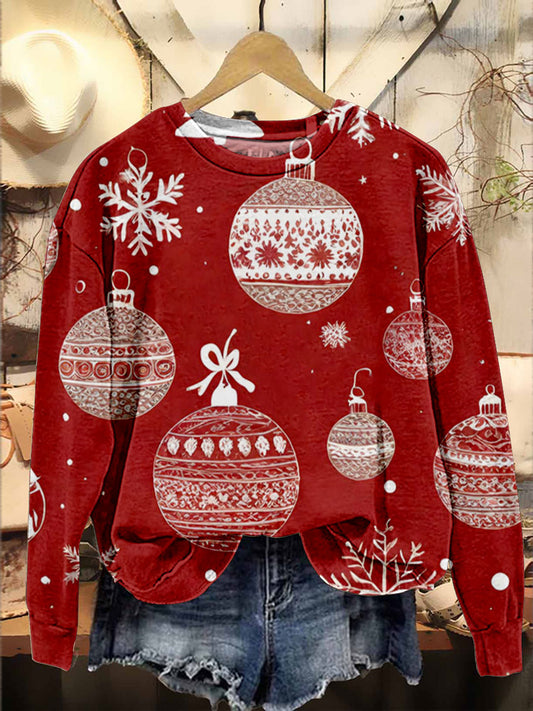 Christmas Holiday Casual Print Sweatshirt