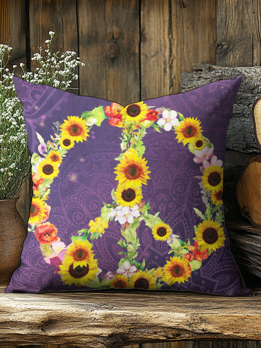 Hippie Art Print Casual Pillow