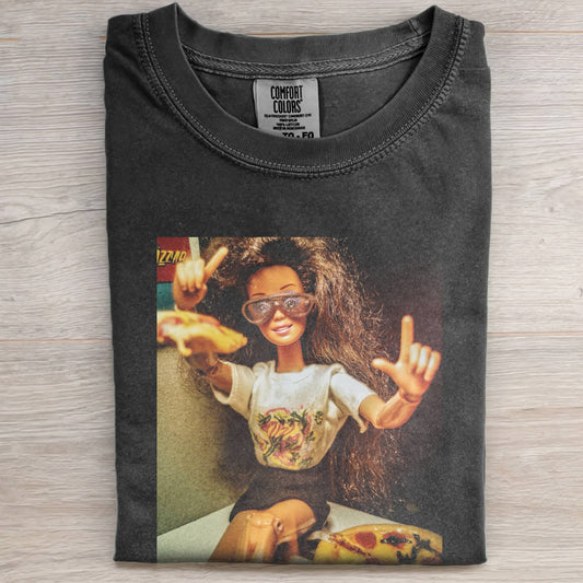 DOLL FACE MEME PIZZA PARTY TEE