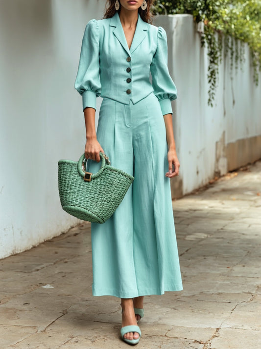 Cotton Pants, Plain, Pocket Design, Vintage, mint