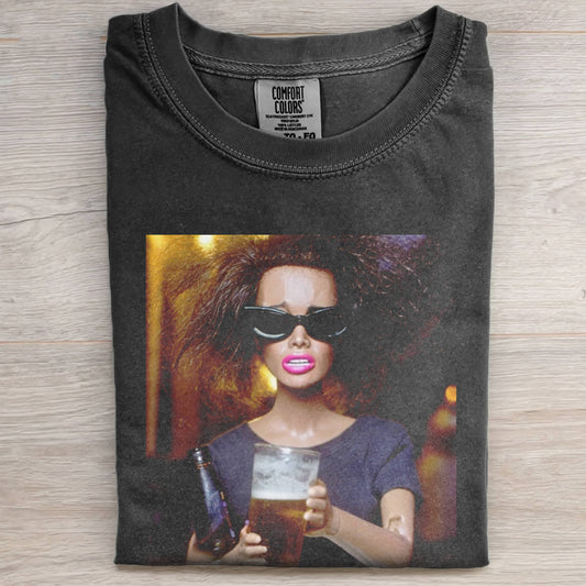 DOLL FACE MEME DRUNK GIRL SUMMER TEE