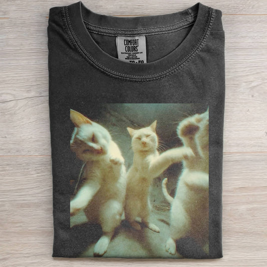 THREE CATS DANCING T-SHIRT