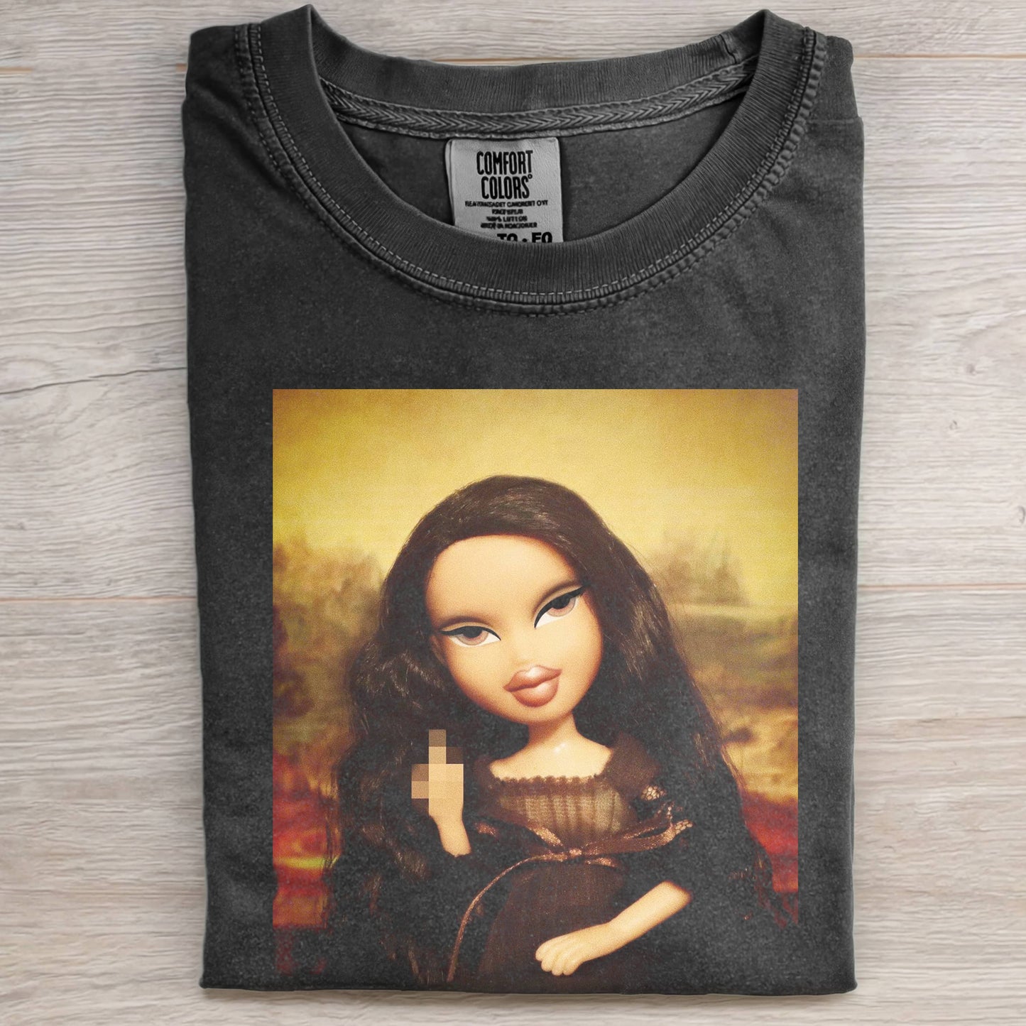 MONA LISA BRATZ MEME PRINT T-SHIRT