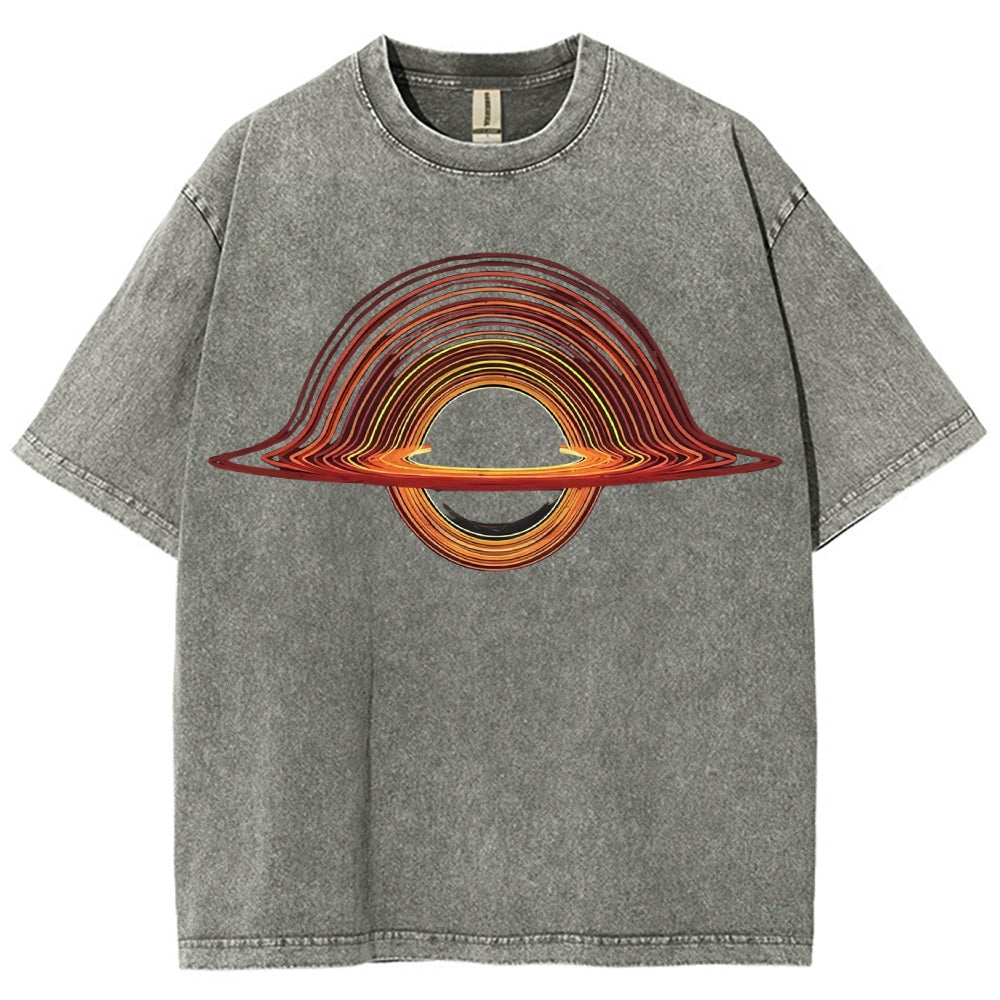 Unisex Planet Aperture Printed Washed Tee