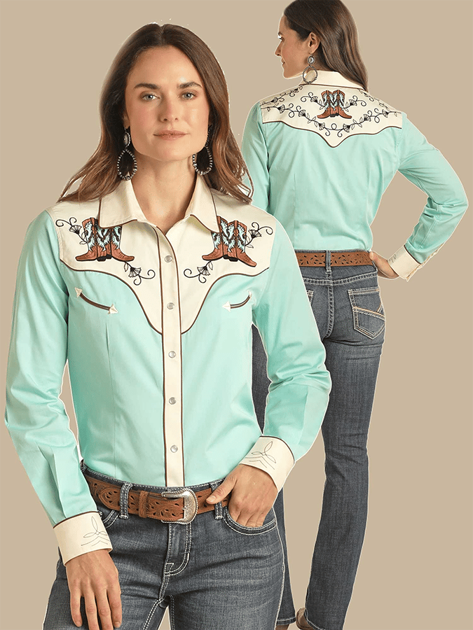 Women's Casual Loose Fit Western Style Horse Print Shirt