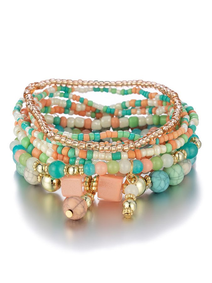 Women's Bohemian pine bead multi-layer Bracelet