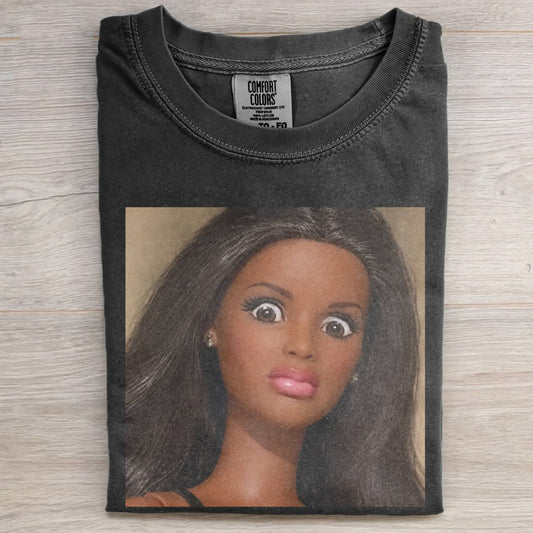 BLACK DOLL GIRL DISGUSTED MEME T-SHIRT