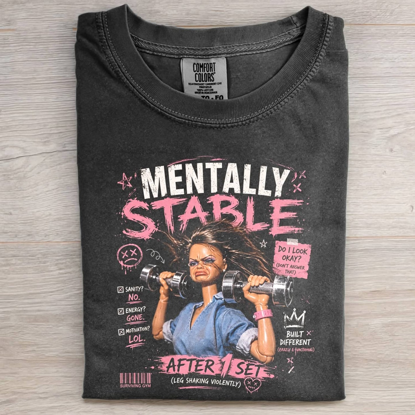 GYM DOLL GIRL FUNNY FACE MEME TEE