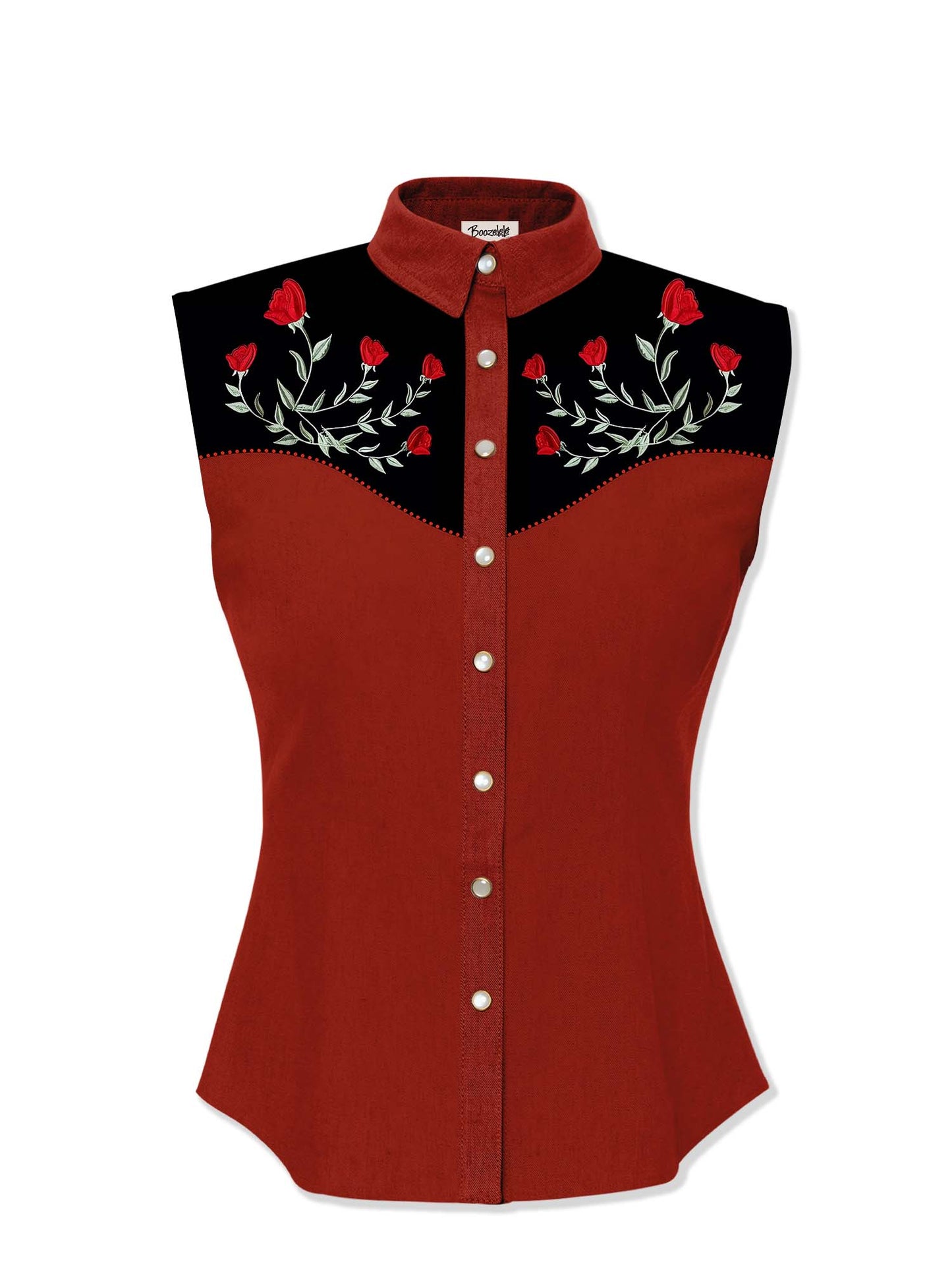 Western Vintage Flower - 100% Cotton Sleeveless Shirt