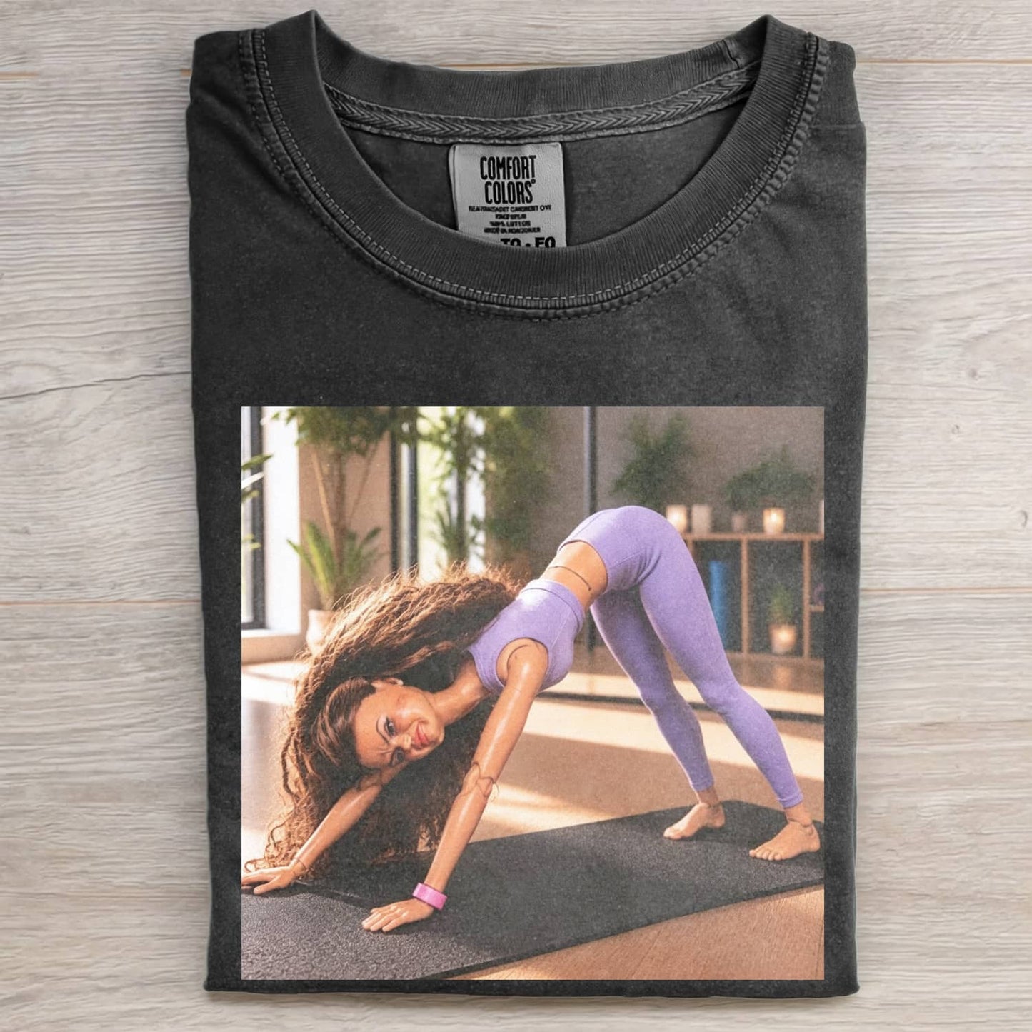 YOGA DOLL GIRL FUNNY FACE MEME TEE