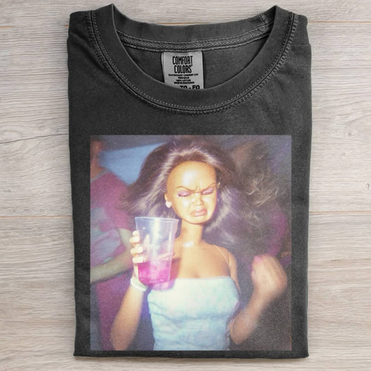 BLACK DOLL FACE MEME MOOD ICON TEE