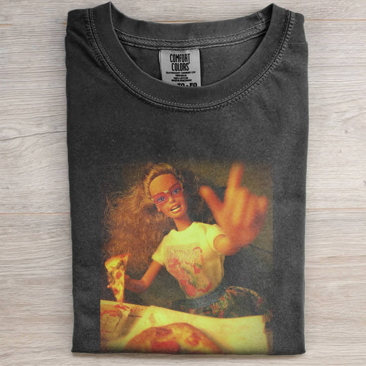 DOLL FACE MEME PIZZA NIGHT VIBE TEE
