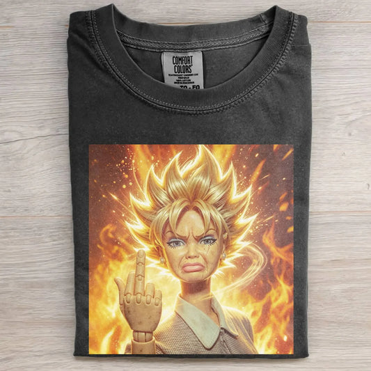 GRUMPY SAIYAN DOLL GIRL FACE MEME TEE
