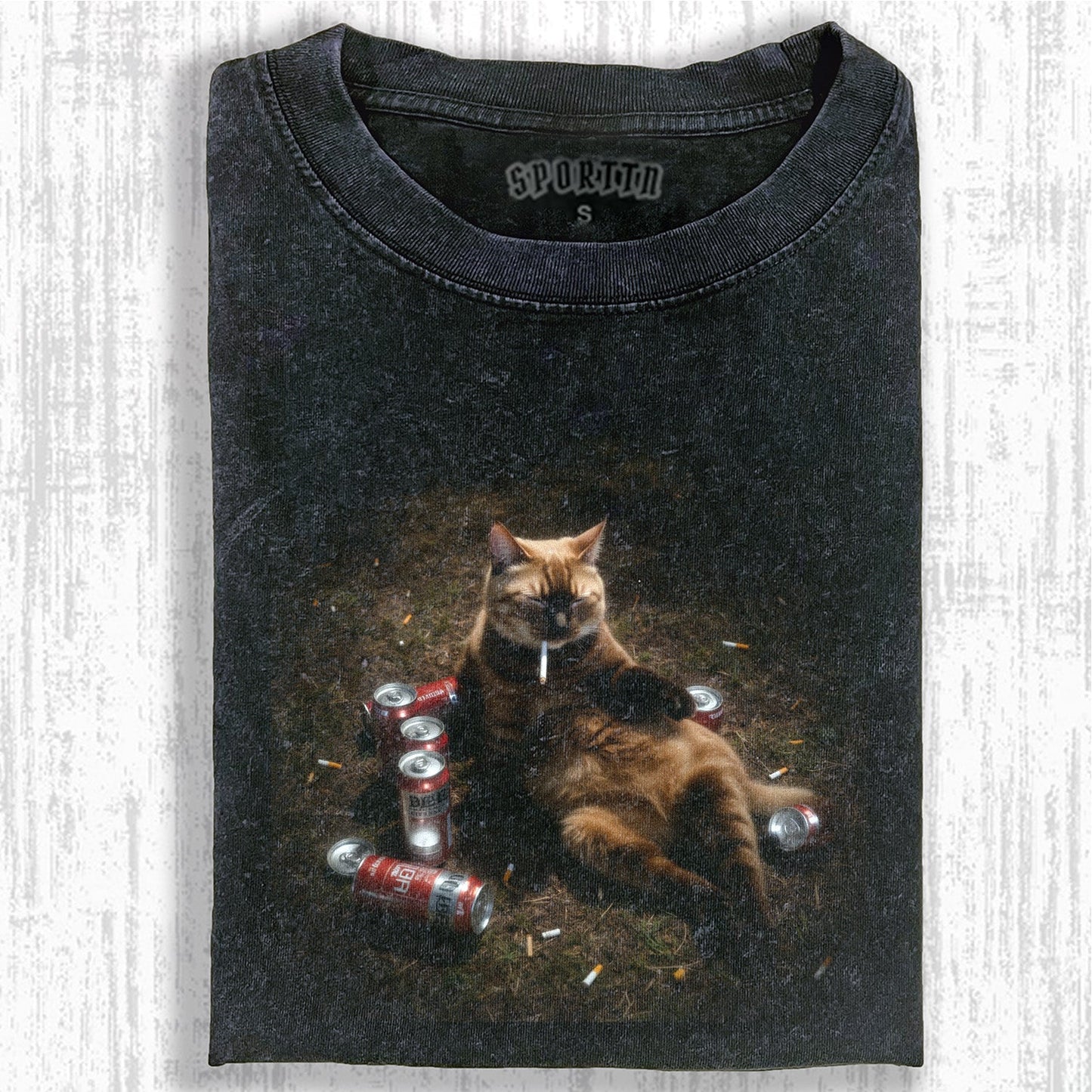 WACKY HANGOVER CAT T-SHIRT