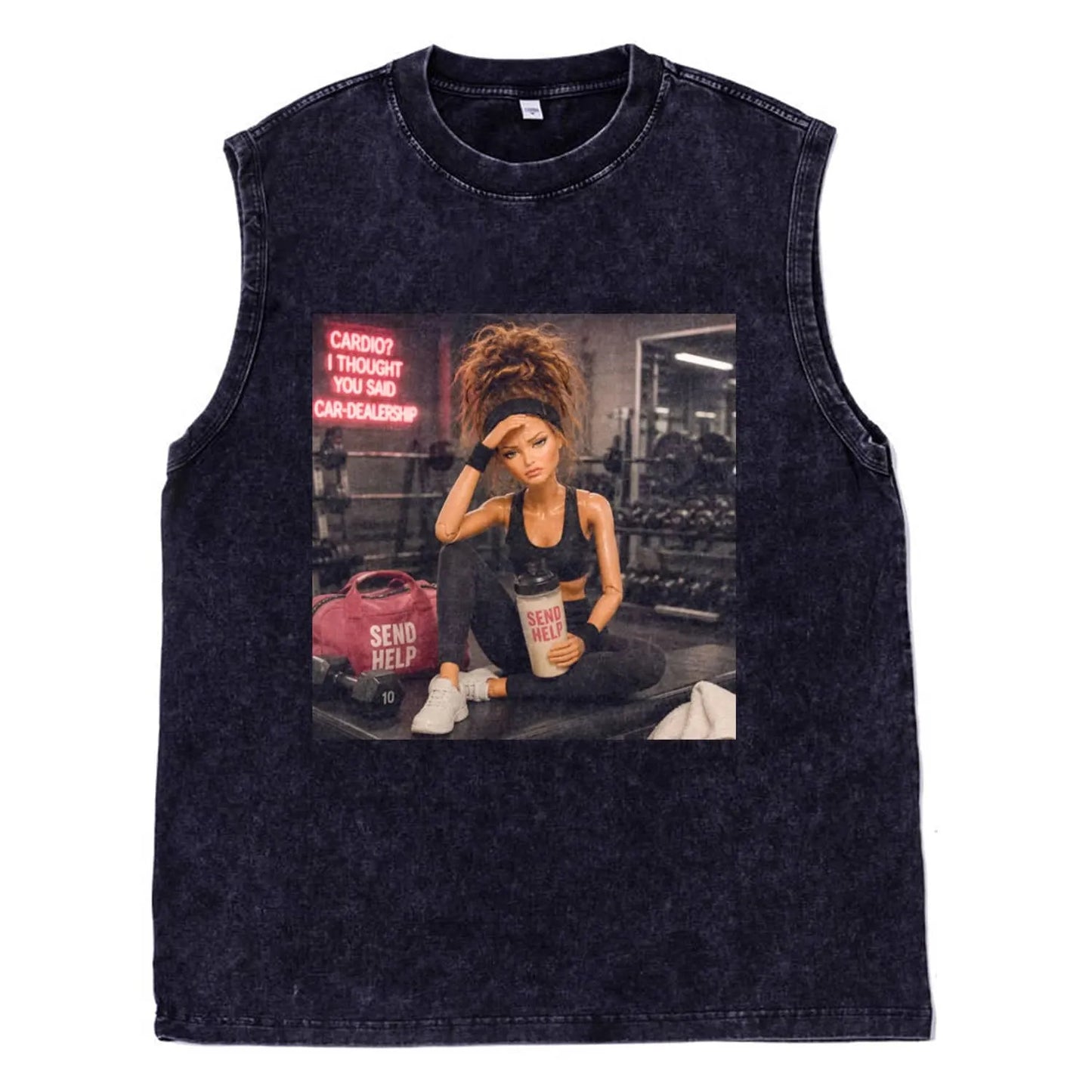 GYM DOLL GIRL FUNNY FACE MEME TEE
